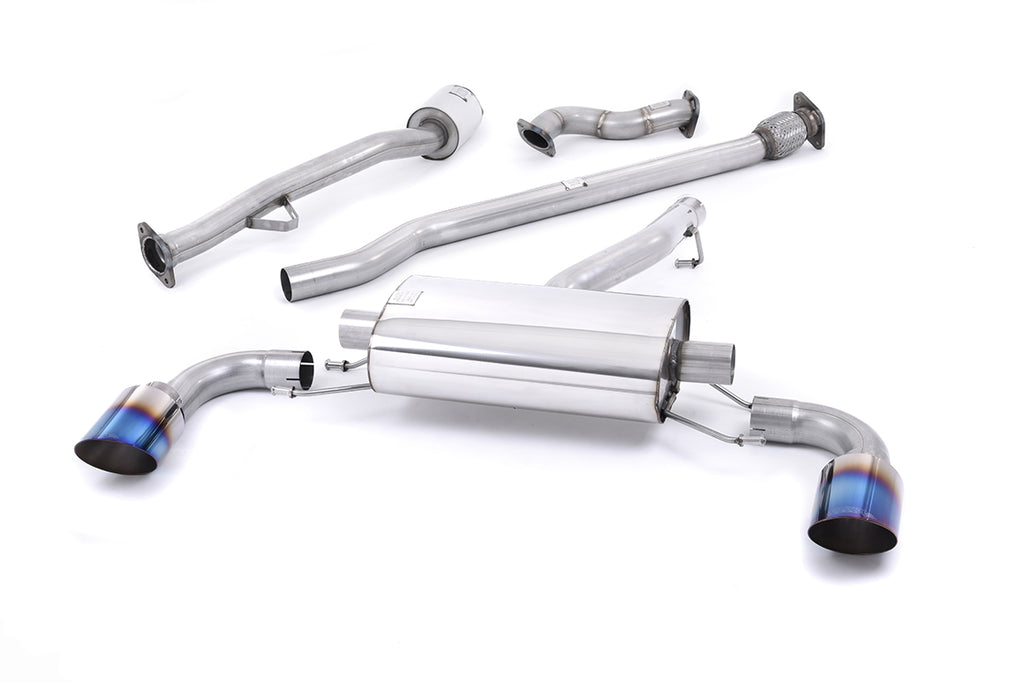 Milltek Non-Resonated Cat-Back Exhaust for Toyota GT86 / Subaru BRZ, Burnt Titanium Tips
