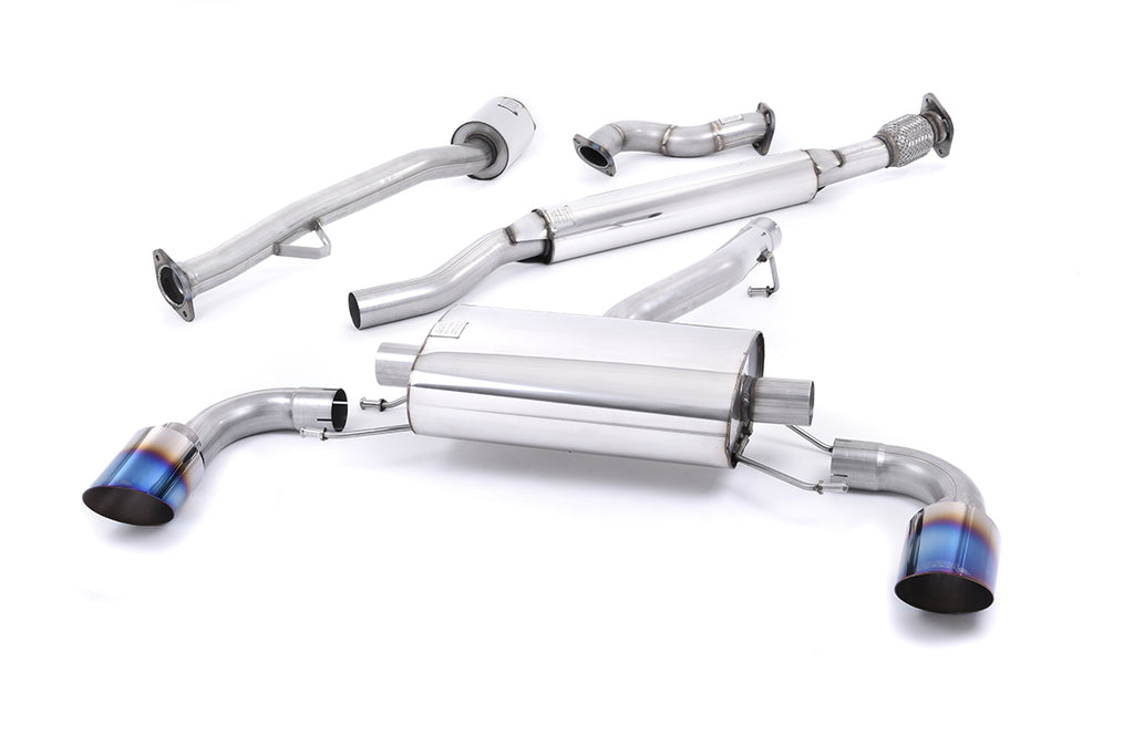 Milltek Resonated Cat-Back Exhaust for Toyota GT86 Subaru BRZ, Burnt Titanium Tips