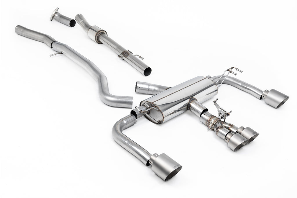 Milltek Valved Non-Resonated Cat-Back Exhaust for Toyota GR Corolla 1.6T, Brushed Titanium Tips