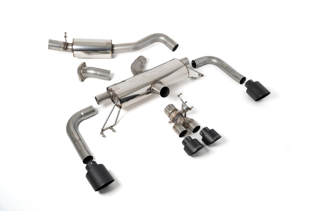 Milltek Valved Resonated Cat-Back Exhaust for Toyota GR Corolla, Cerakote Black Tips