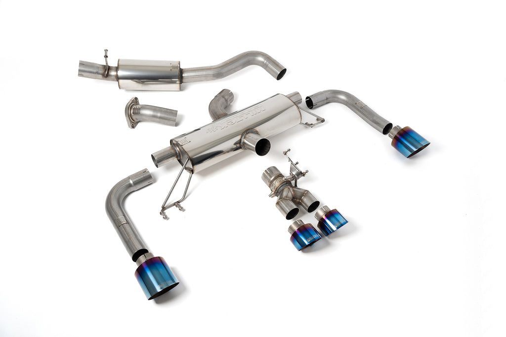 Milltek Valved Resonated Cat-Back Exhaust for Toyota GR Corolla, Burnt Titanium Tips