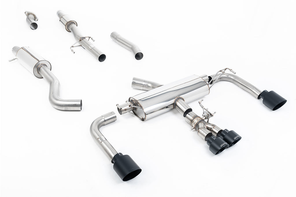 Milltek Valved Resonated Cat-Back Exhaust for Toyota GR Corolla 1.6T, Cerakote Black Tips