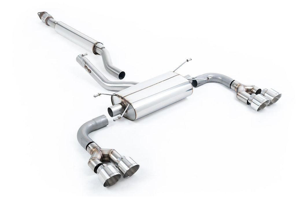 Milltek Resonated Quad-Outlet Cat-Back Exhaust for Toyota GR86 (TRD Diffuser), Polished Tips
