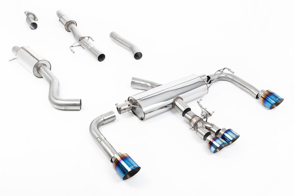 Milltek Valved Resonated Cat-Back Exhaust for Toyota GR Corolla 1.6T, Burnt Titanium Tips