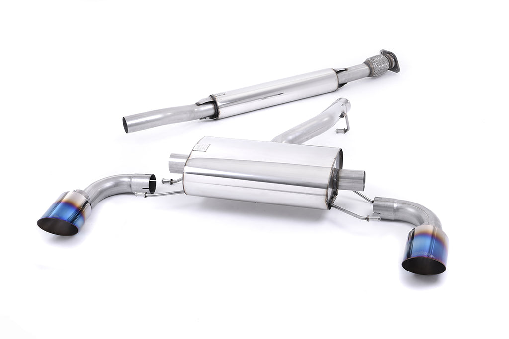 Milltek Resonated Cat-Back Exhaust for Toyota GR86, Burnt Titanium Tips