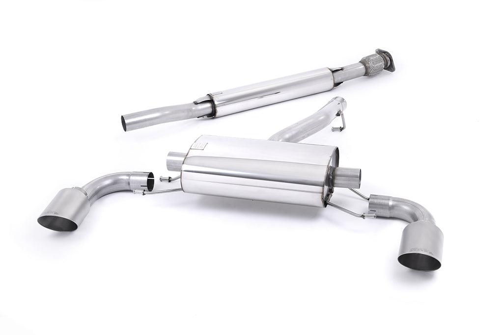 Milltek Resonated Cat-Back Exhaust for Toyota GR86, Brushed Titanium Tips