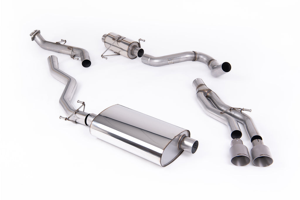 Milltek Resonated Cat-Back Exhaust for Toyota Tacoma 2024+, Brushed Titanium Tips