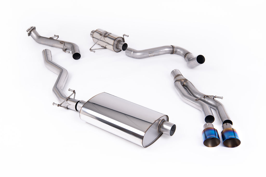 Milltek Resonated Cat-Back Exhaust for Toyota Tacoma 2.4L Turbo, Burnt Titanium Tips