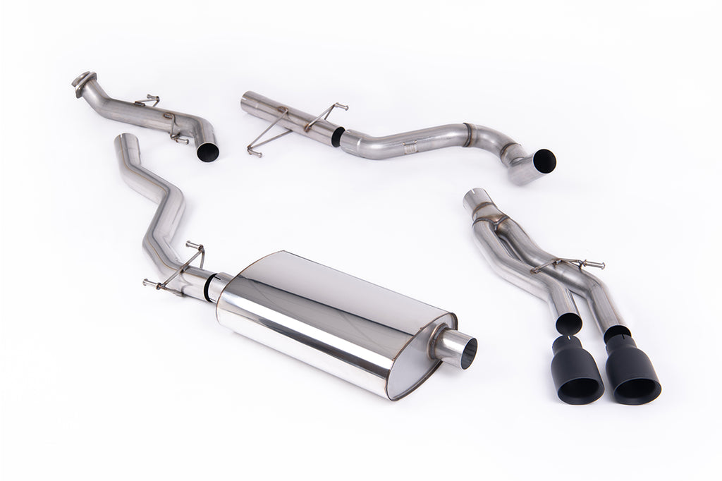 Milltek Non-Resonated Cat-Back Exhaust for Toyota Tacoma 2.4L, Cerakote Black Tips