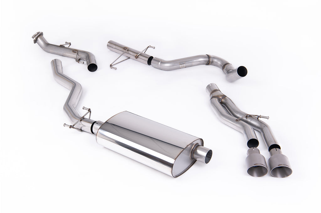 Milltek Non-Resonated Cat-Back Exhaust for Toyota Tacoma 2.4L Turbo, Brushed Titanium Tips