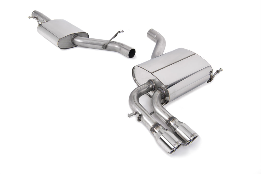 Milltek Resonated Cat-Back Exhaust for Audi A3 8P 2.0T FSI Quattro, Polished Tips