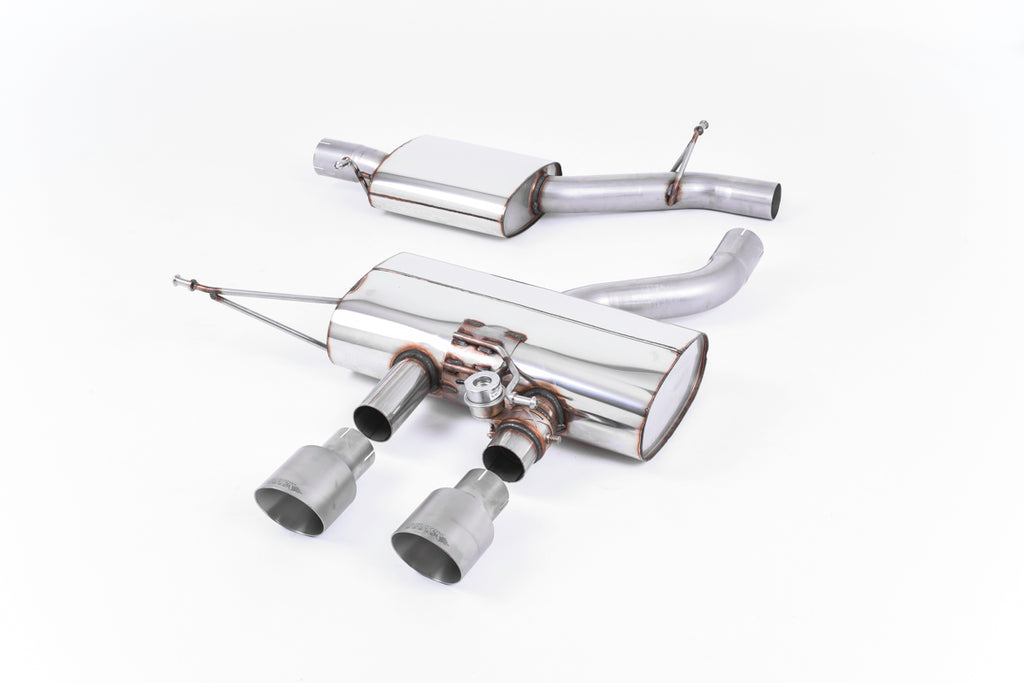 Milltek Resonated Cat-Back Exhaust for VW Golf R MK6, Brushed Titanium Tips