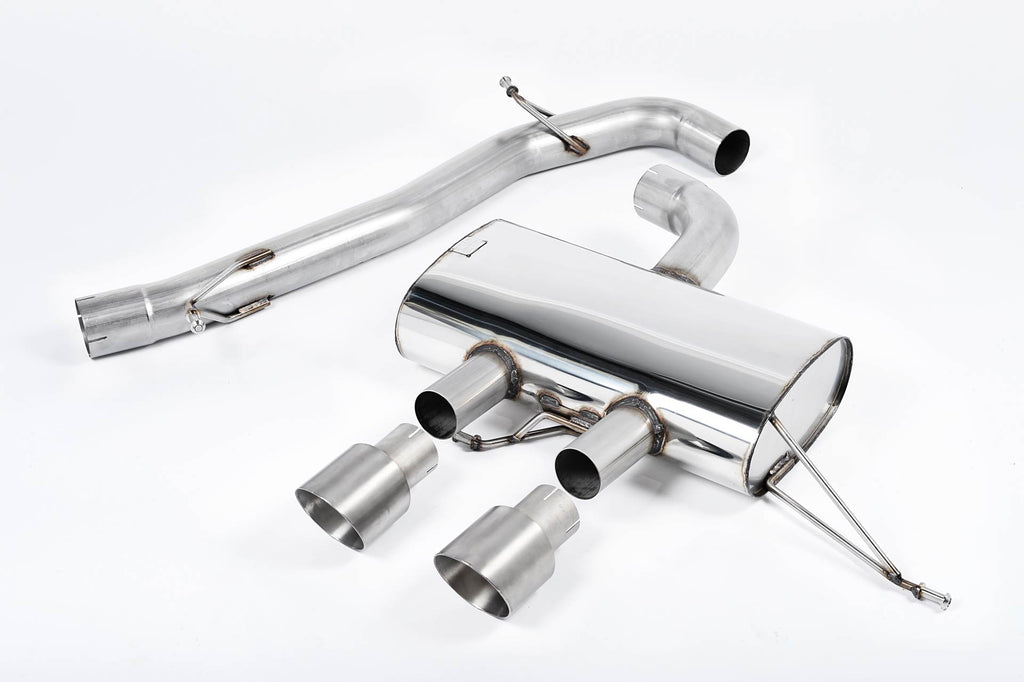 Milltek Non-Resonated Race Cat-Back Exhaust for VW Golf R MK6, Brushed Titanium Tips