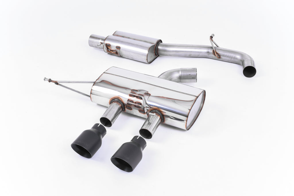 Milltek Resonated Race Cat-Back Exhaust for VW Golf R MK6, Cerakote Black Tips