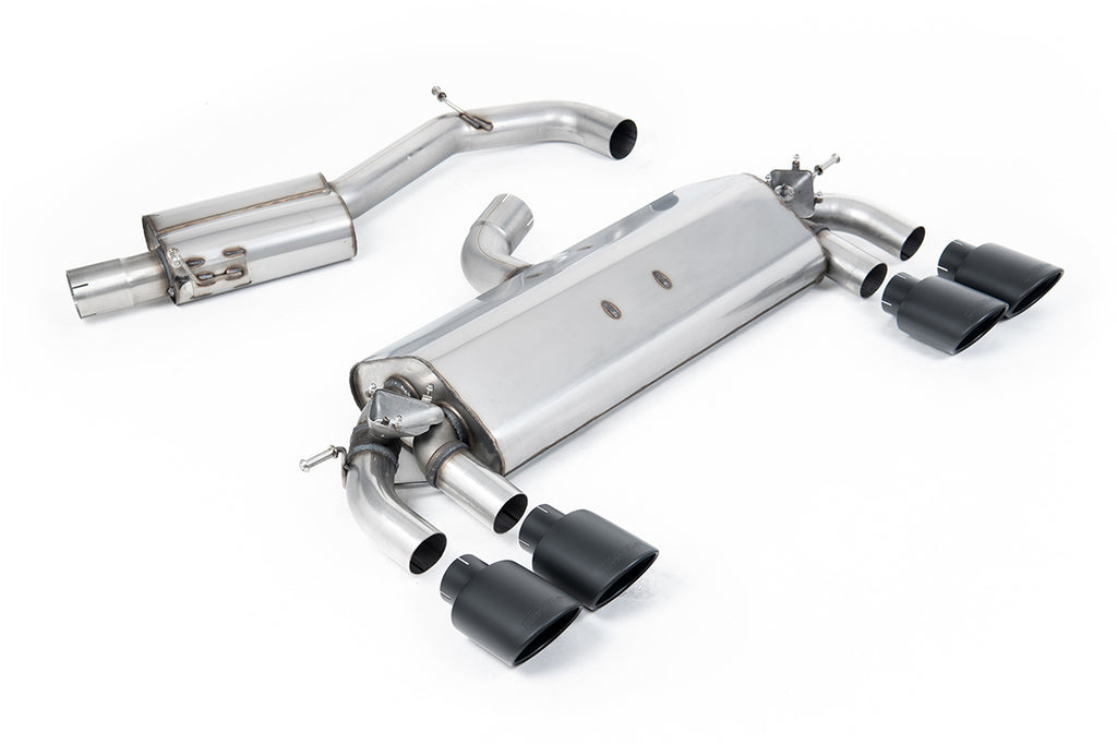 Milltek Resonated Cat-Back Exhaust for VW Golf R MK7, Cerakote Black Tips
