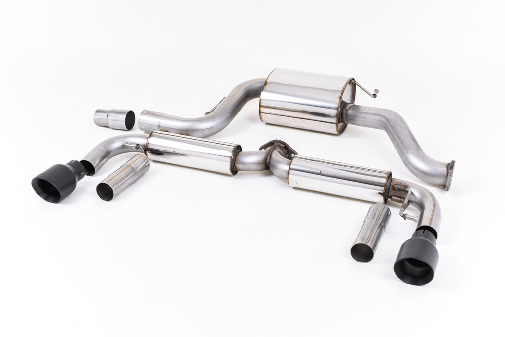 Milltek Resonated Cat-Back Exhaust for VW Beetle A5 2.0 TSI, Cerakote Black Tips