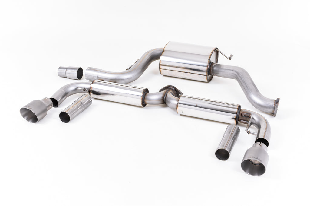 Milltek Resonated Cat-Back Exhaust for VW Beetle A5 2.0 TSI, Brushed Titanium Tips
