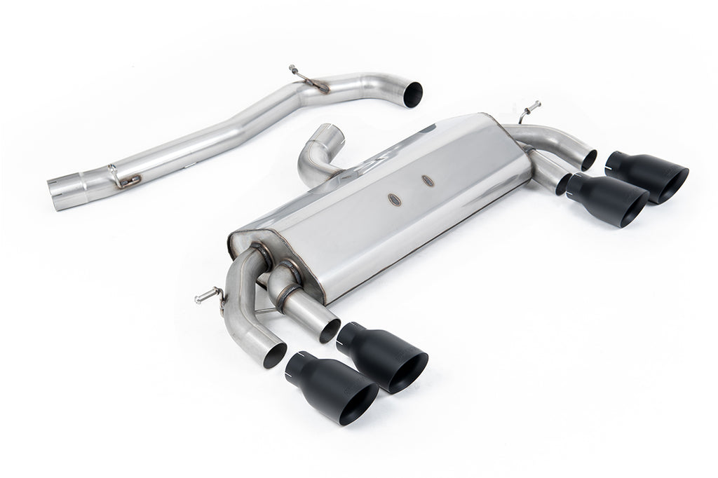 Milltek Non-Resonated Race Cat-Back Exhaust for VW Golf R MK7, Cerakote Black Tips (SSXVW407)