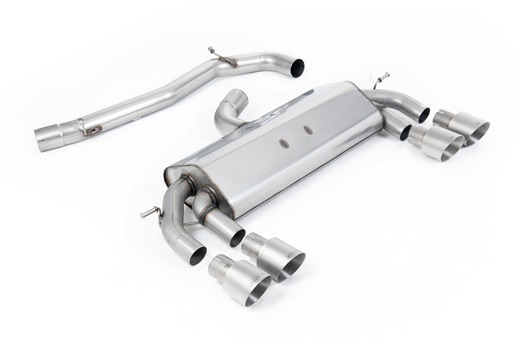 Milltek Non-Resonated Race Cat-Back Exhaust for VW Golf MK7 R, Brushed Titanium Tips