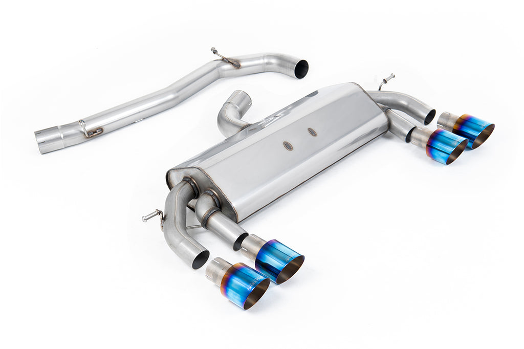 Milltek Non-Resonated Race Cat-Back Exhaust for VW Golf R MK7, Burnt Titanium Tips