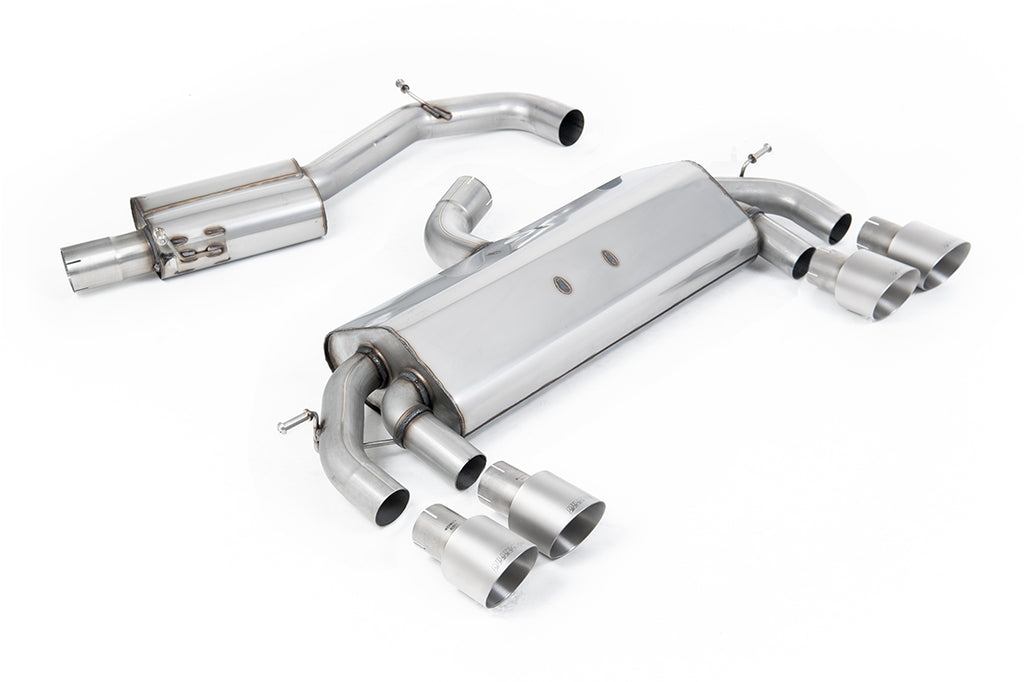 Milltek Resonated Race Cat-Back Exhaust for VW Golf R MK7, Brushed Titanium Tips