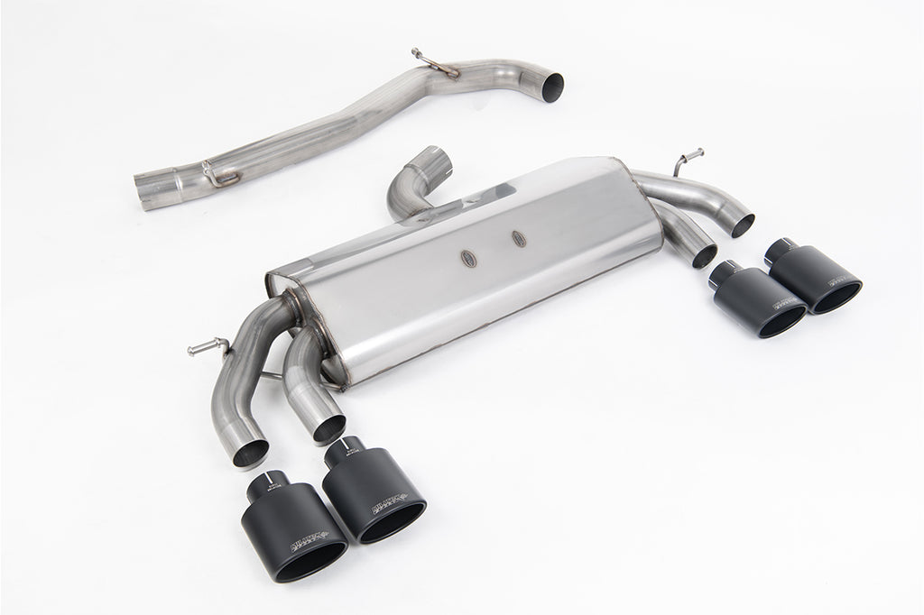 Milltek Non-Resonated Race Cat-Back Exhaust for VW Golf R MK7.5, Cerakote Black Tips