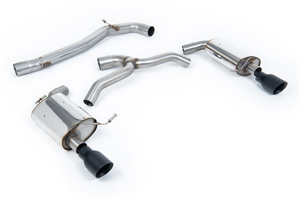 Milltek Non-Resonated Cat-Back Exhaust for VW Golf MK7 2.0 TFSI, Cerakote Black Tips