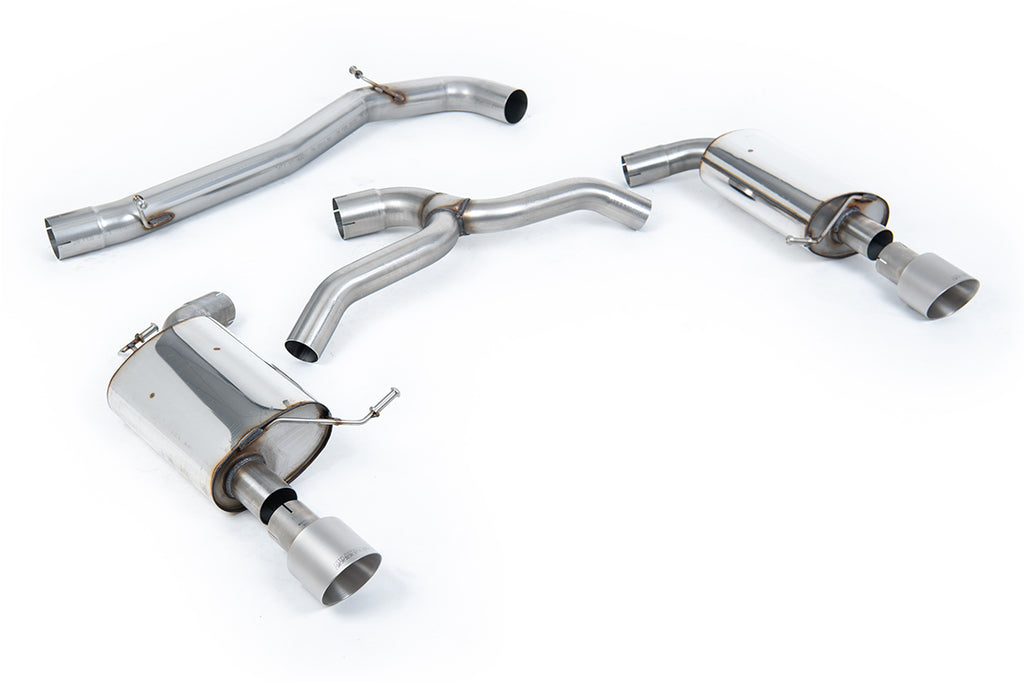 Milltek Non-Resonated Cat-Back Exhaust for VW Golf MK7 2.0 TFSI, Brushed Titanium Tips