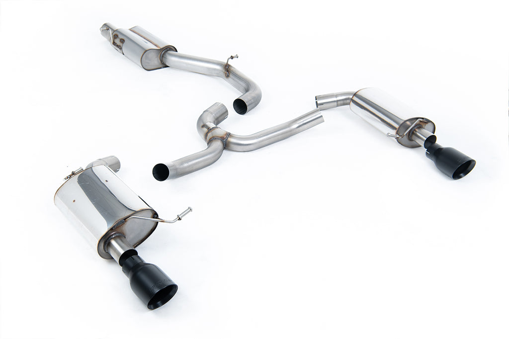 Milltek Resonated Cat-Back Exhaust for VW Golf MK7 2.0 TFSI, Cerakote Black Tips