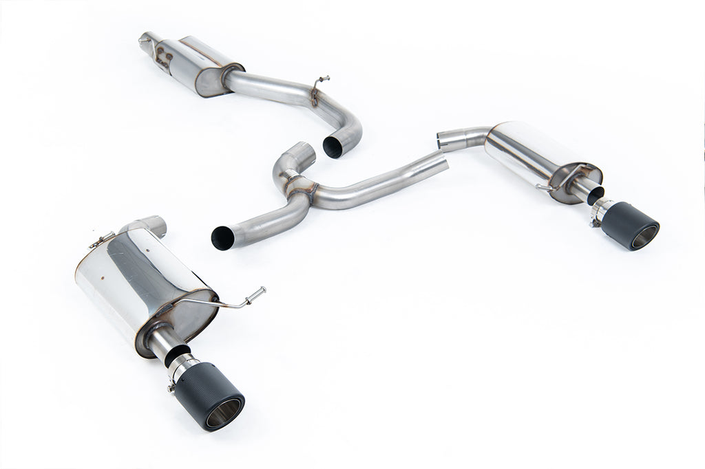 Milltek Resonated Cat-Back Exhaust for VW Golf MK7 2.0 TFSI, Carbon Fibre Tips