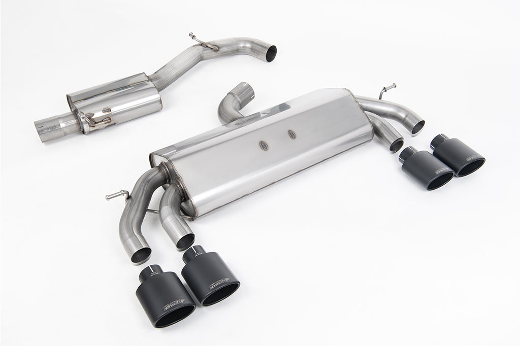 Milltek Resonated Race Cat-Back Exhaust for VW Golf R MK7.5, Cerakote Black Tips