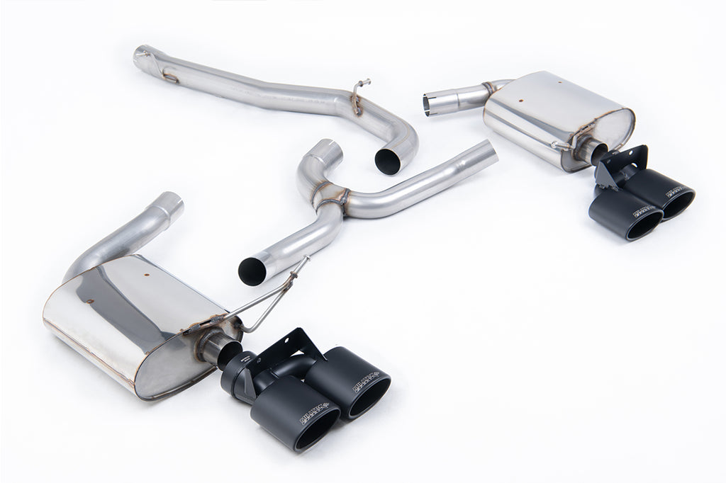 Milltek Non-Resonated Cat-Back Exhaust for VW Golf R MK7.5 Estate, Cerakote Black Tips