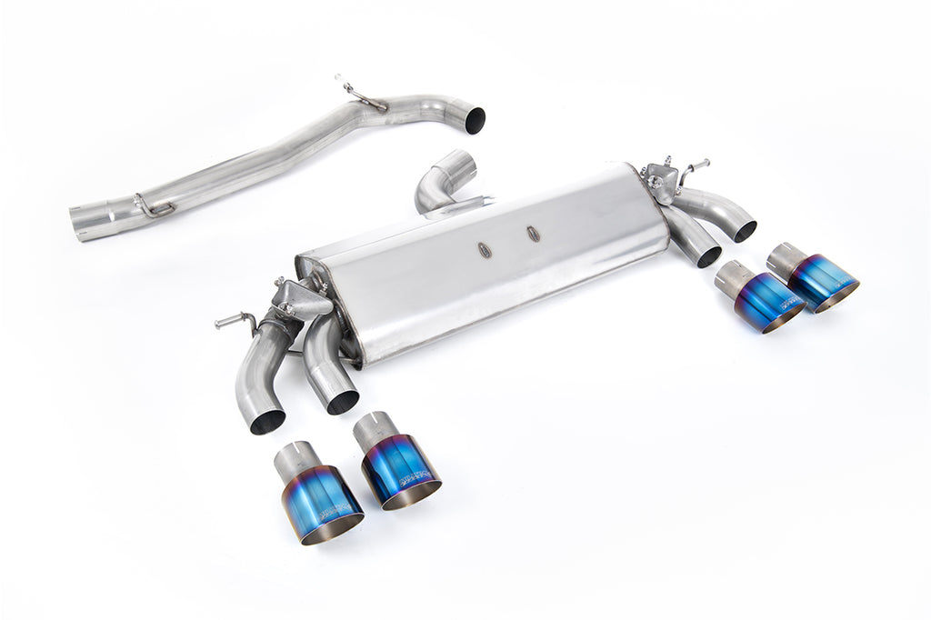 Milltek Non-Resonated GPF Back Exhaust for VW Golf MK7.5 R, Burnt Titanium GT-100 Round Tips