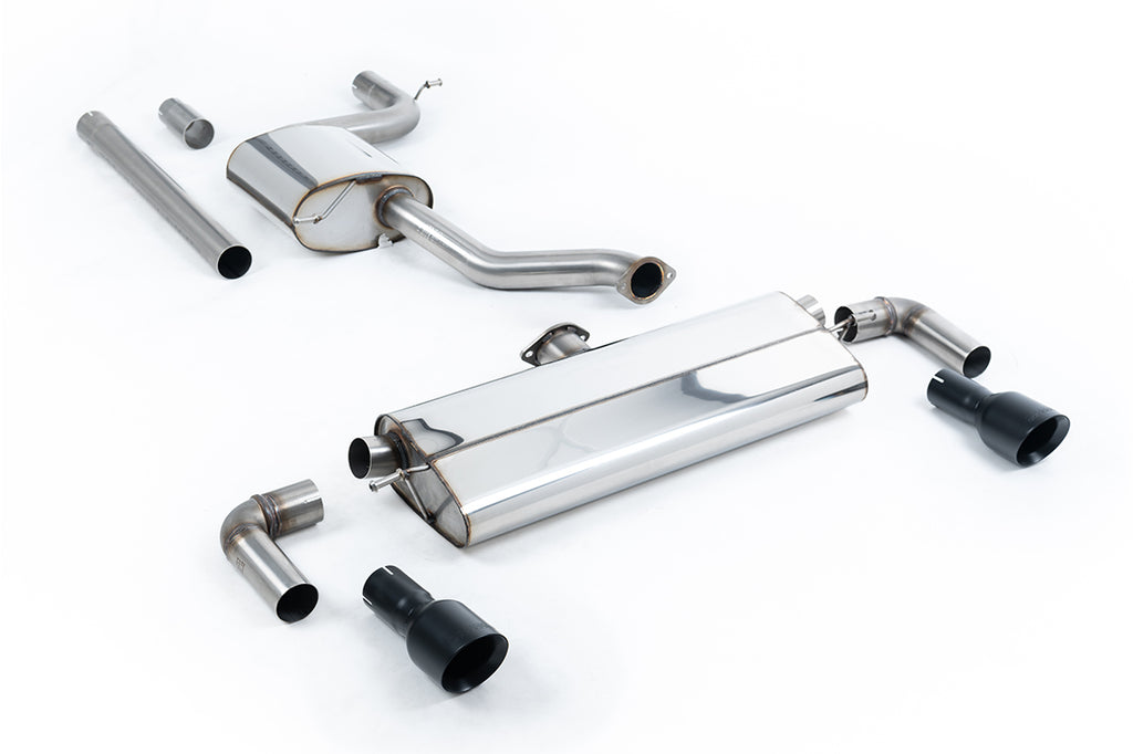Milltek Resonated Cat-Back Exhaust for VW Golf MK7.5 1.5TSI, Cerakote Black Tips (Requires GTI Rear Bumper)