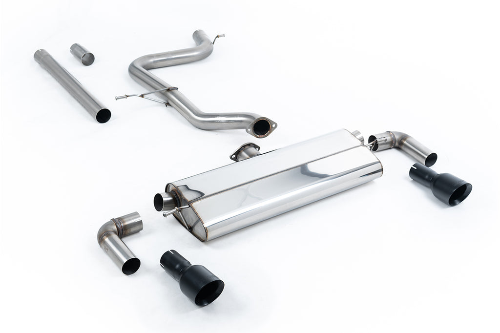 Milltek Non-Resonated Cat-Back Exhaust for VW Golf MK7.5 1.5 TSI Evo GT/R, Line-Cerakote Black Tips