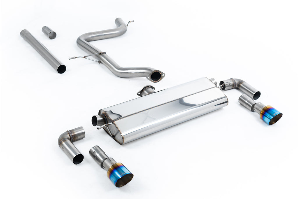 Milltek Non-Resonated Cat-Back Exhaust for VW Golf MK7.5 1.5 TSI Evo GT/R, Line-Burnt Titanium Tips