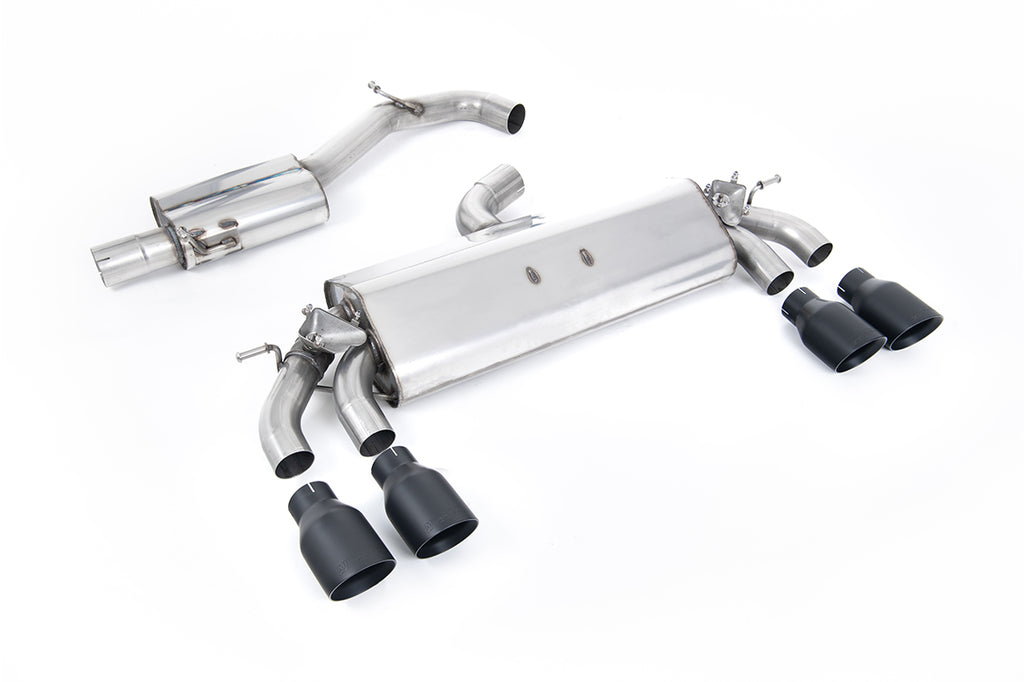 Milltek Resonated Cat-Back Exhaust for VW Golf R MK7.5, Cerakote Black Tips (SSXVW578)