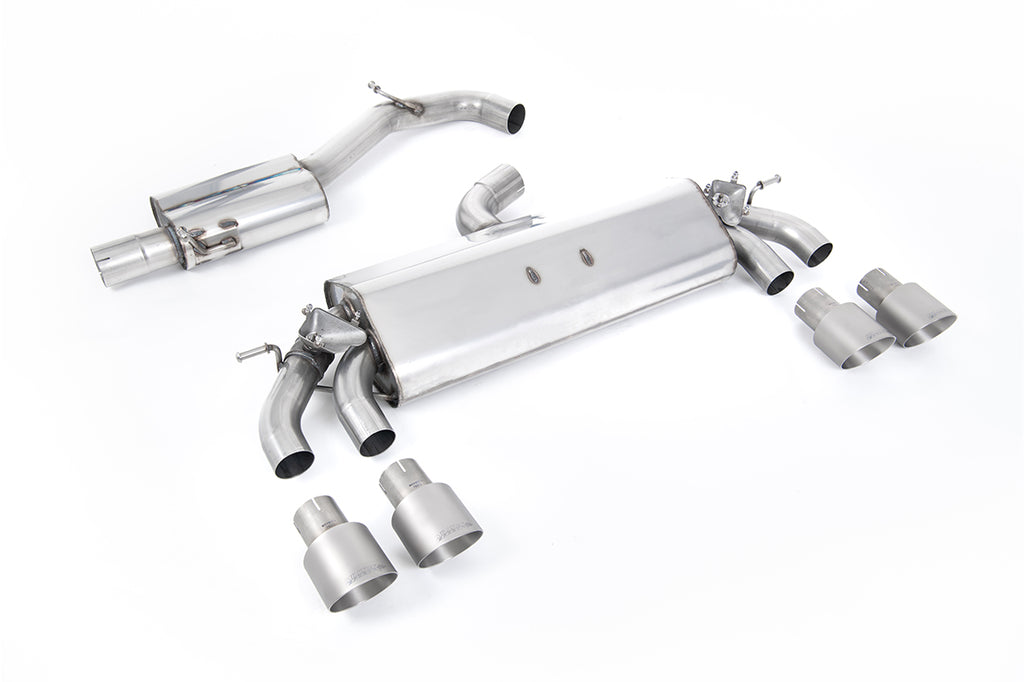 Milltek Resonated Cat-Back Exhaust for VW Golf R MK7.5, Brushed Titanium Tips