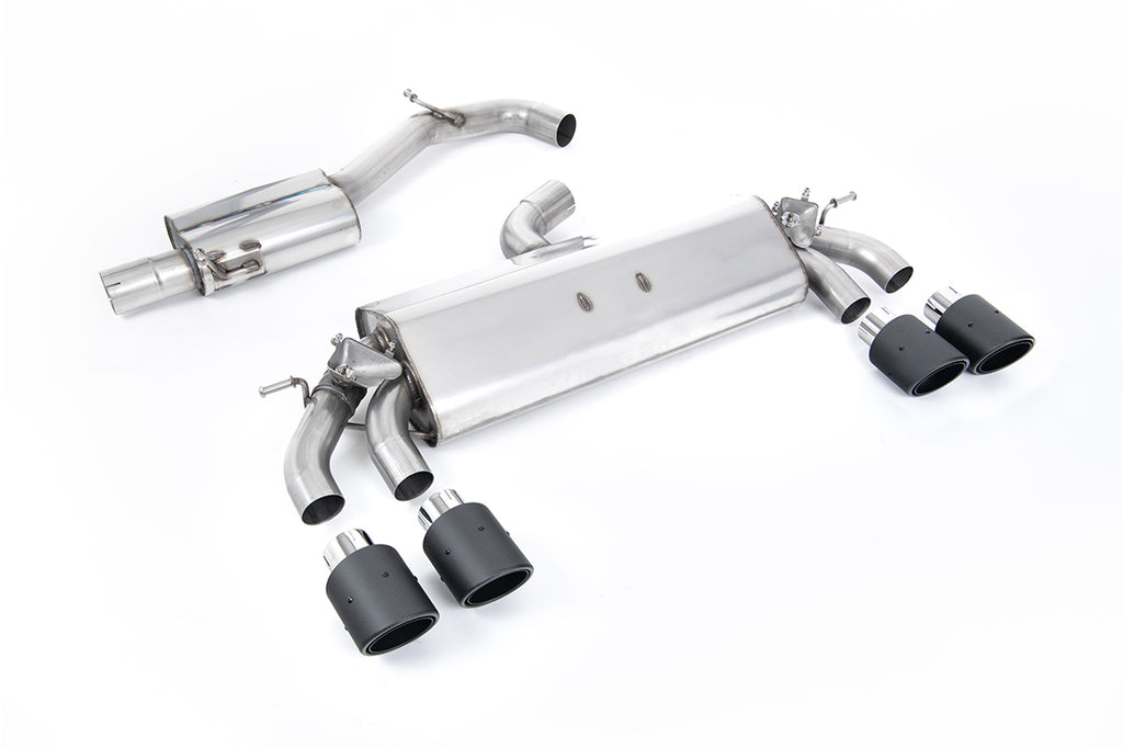 Milltek Resonated Cat-Back Exhaust for VW Golf R MK7.5, Carbon Fibre Tips
