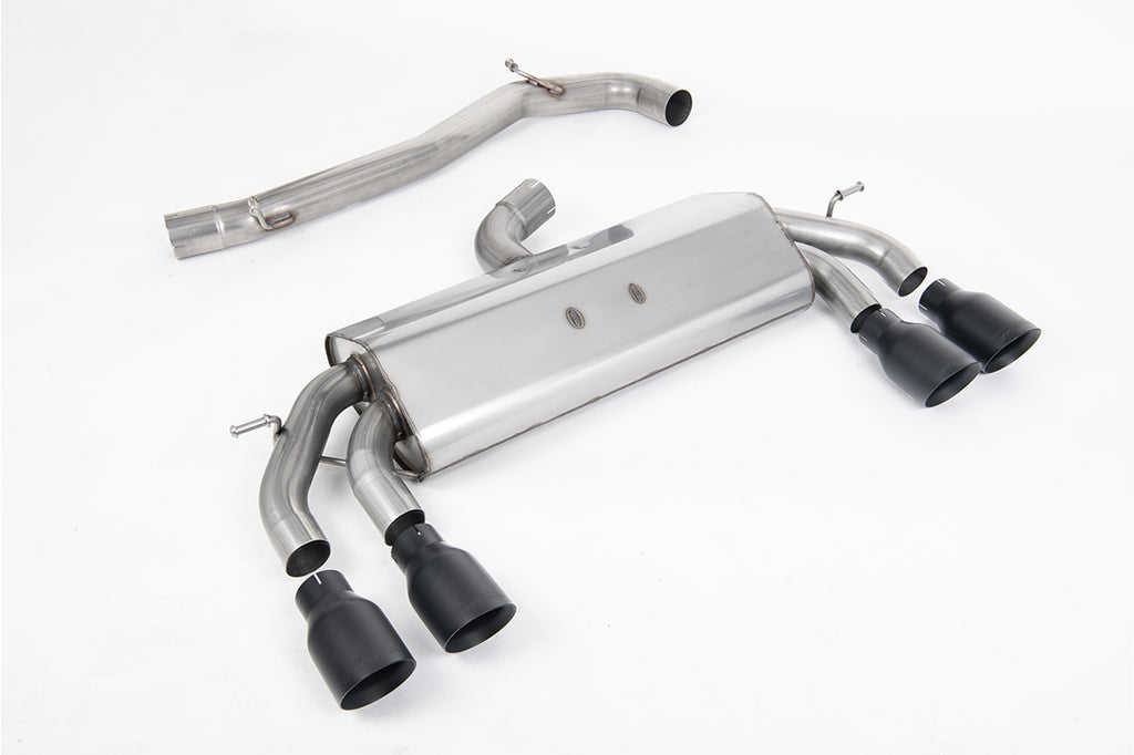 Milltek Non-Resonated Race Cat-Back Exhaust for VW Golf R MK7.5, Cerakote Black GT-100 Round Tips