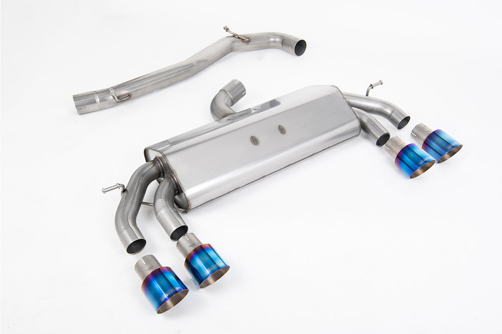 Milltek Non-Resonated Race Cat-Back Exhaust for VW Golf R MK7.5, Burnt Titanium GT-100 Round Tips