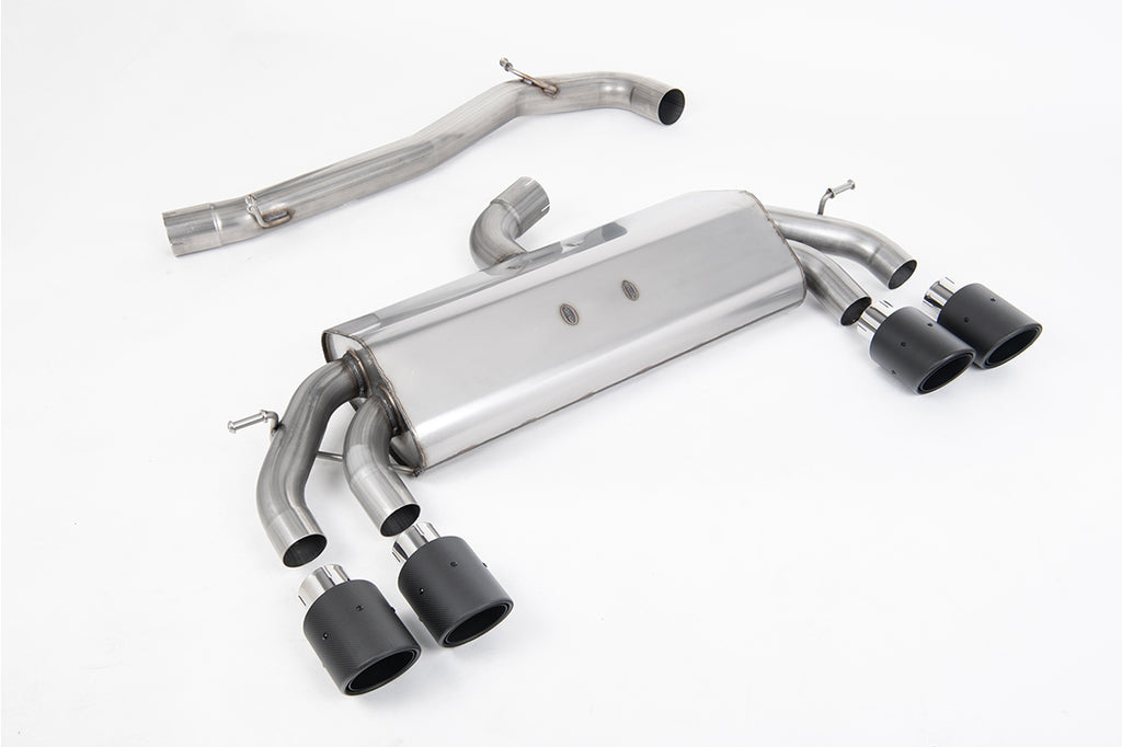Milltek Non-Resonated Race Cat-Back Exhaust for VW Golf R MK7.5, Carbon Jet-100 Round Tips