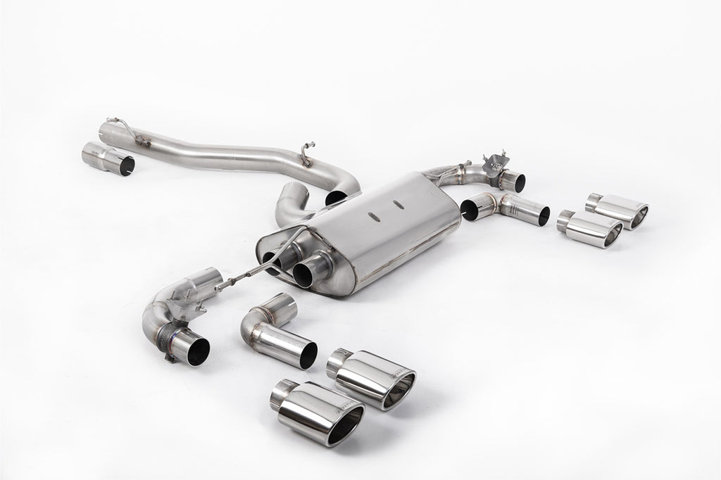 Milltek 80mm Valved Non-Resonated Race Cat-Back Exhaust for VW Golf R MK7.5, Polished Oval Tips