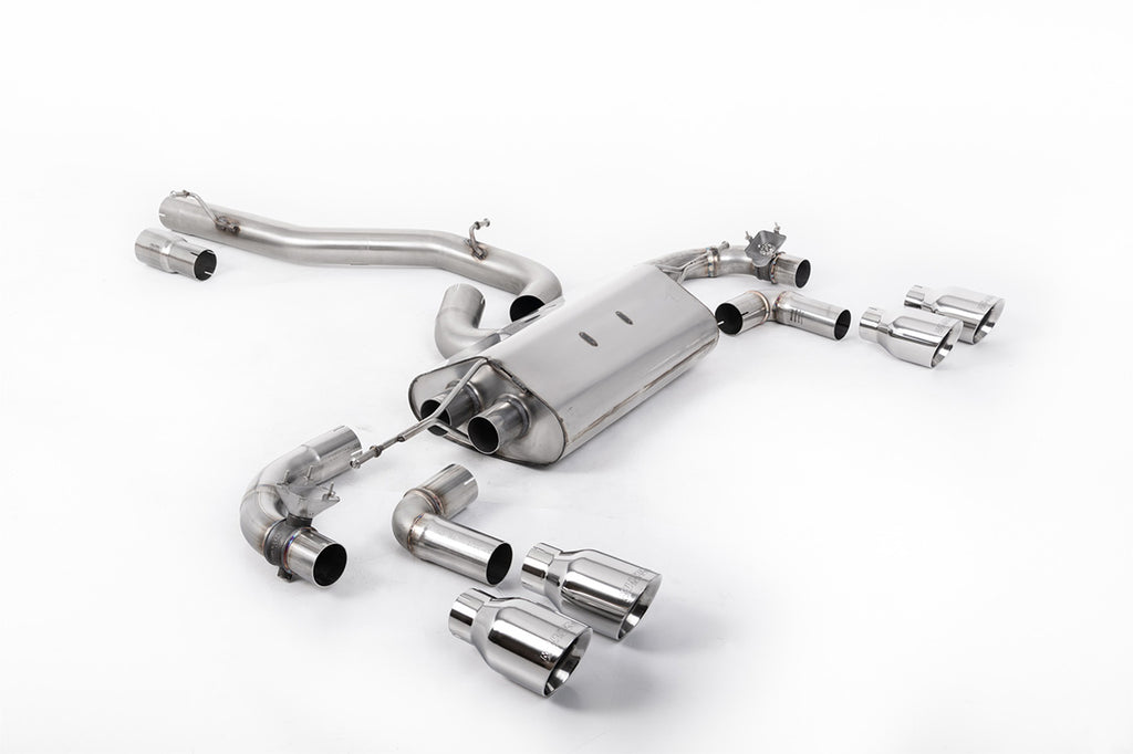 Milltek 80mm Valved Non-Resonated Race Cat-Back Exhaust for VW Golf R MK7.5, Polished Tips