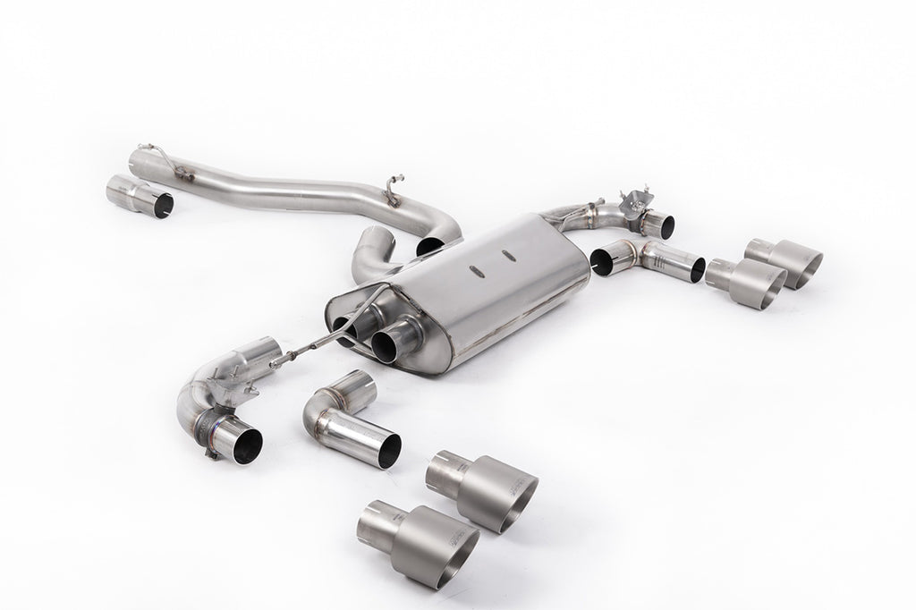 Milltek 80mm Valved Non-Resonated Race Cat-Back Exhaust for VW Golf R MK7.5, Titanium Tips