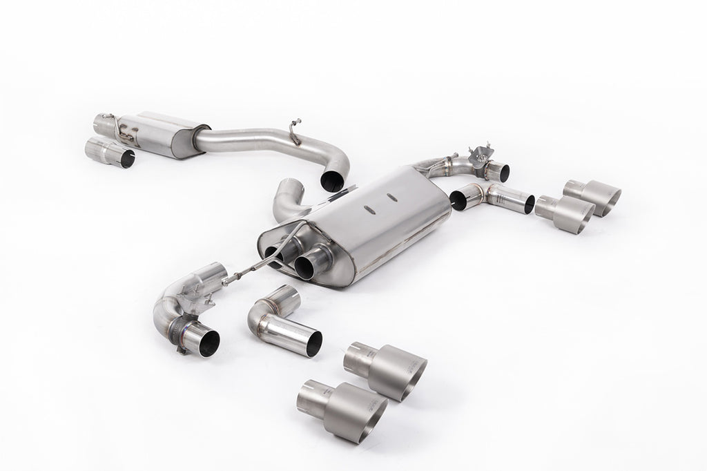 Milltek 80mm Valved Resonated Race Cat-Back Exhaust for VW Golf R MK7.5, Titanium Tips