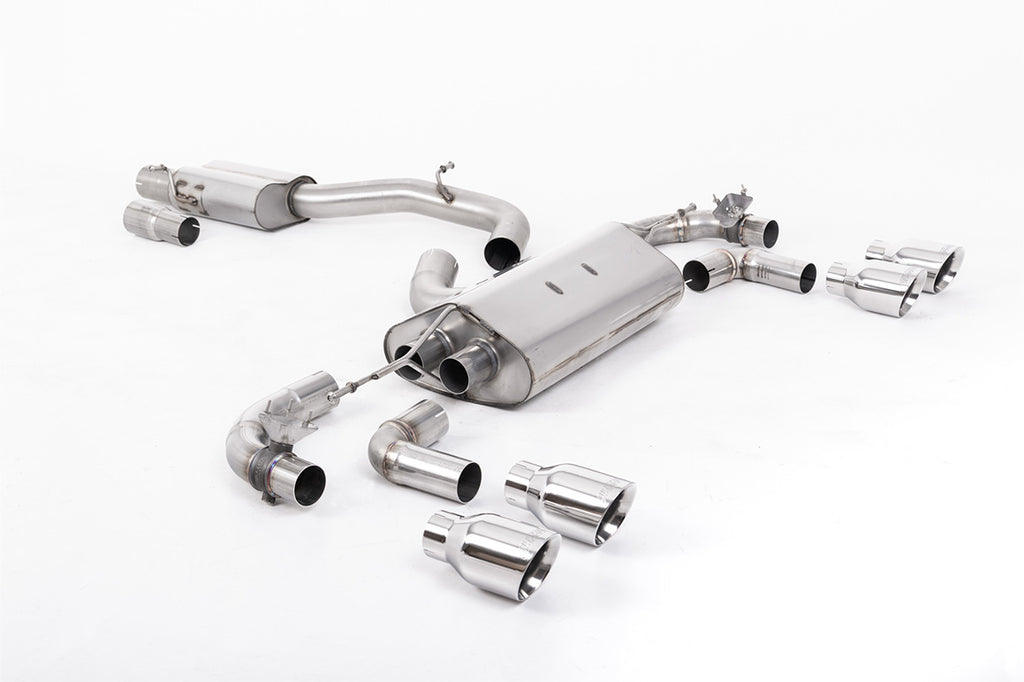 Milltek 80mm Valved Resonated Race Cat-Back Exhaust for VW Golf R MK7.5, Polished Tips