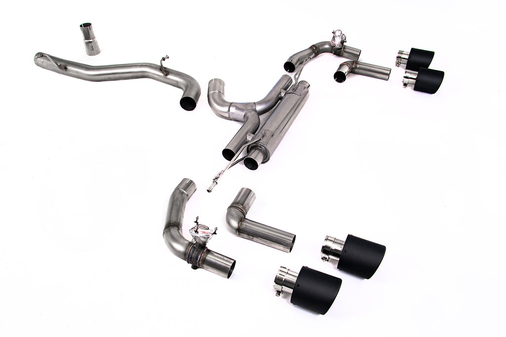 Milltek 80mm Race Cat-Back Exhaust for VW Golf R MK8, Carbon Tips