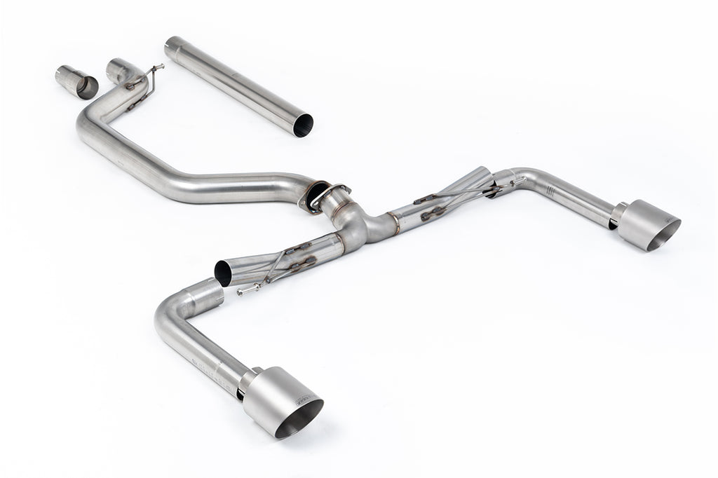 Milltek 80mm Race Cat-Back Exhaust for VW Golf MK8 GTI, Brushed Titanium Tips
