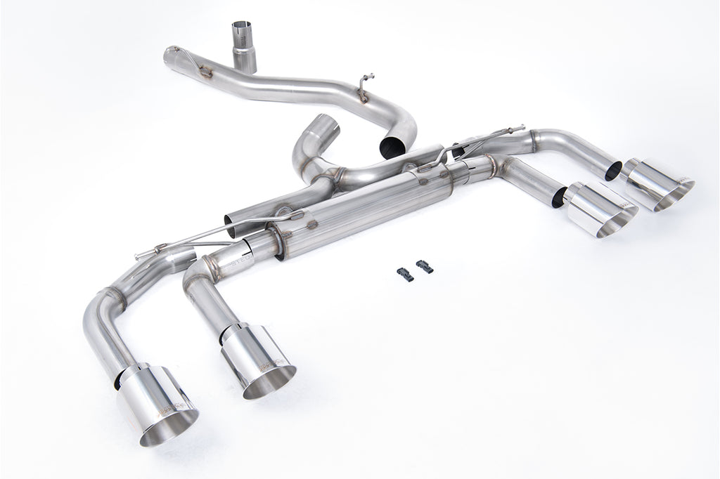 Milltek 80mm Non-Resonated Race Cat-Back Exhaust for VW Golf R MK8, Polished Tips